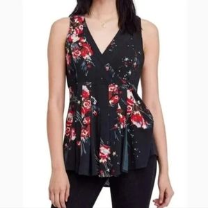 Free People Back To Basics Wrap Blouse, Size Medium (Star Print)